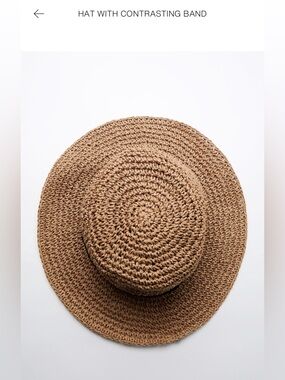 Zara Light Brown Hat With Black Band